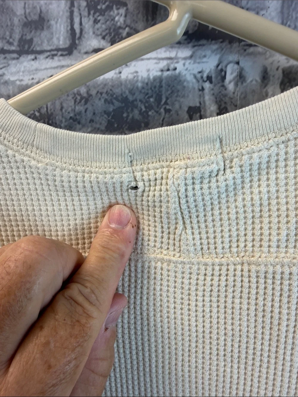 Ralph Lauren Cream Waffle-Knit Crewneck with Flag Graphic
